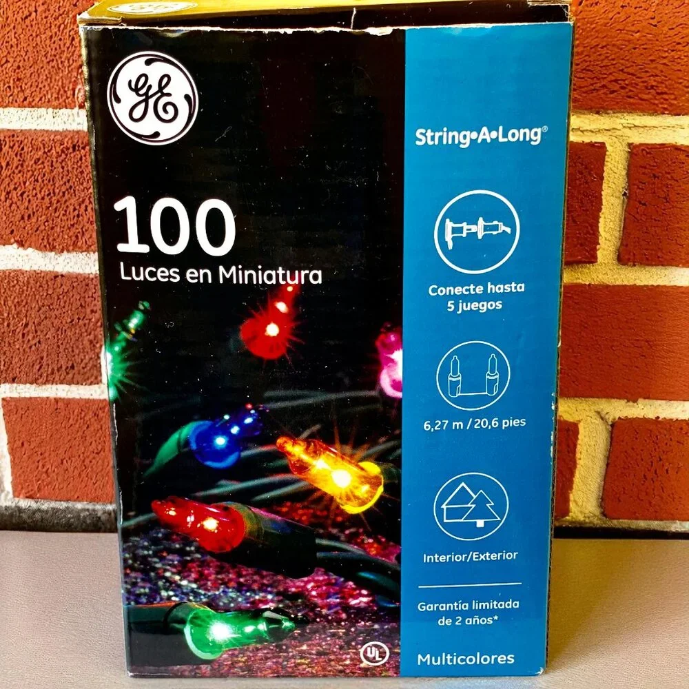 GE 100 Miniature Lights String-A-Long Multicolor Christmas Indoor/Outdoor NEW